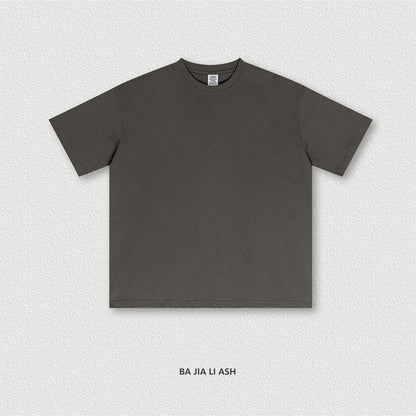 ZODF New 2025 Spring Summer 235gsm Solid Cotton T-Shirts For Men Women Unisex Loose Basic T Shirt Tees Brand Tops HY0970