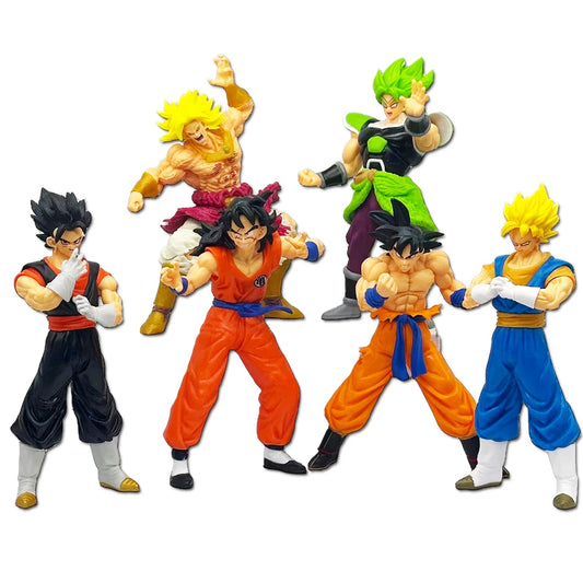 18cm 6PCS Dragon Ball Z Super Goku Vetega Majin Buu Freeza Beerus Whis Mark Karin Gotenks PVC Figures Anime Collectiable Model