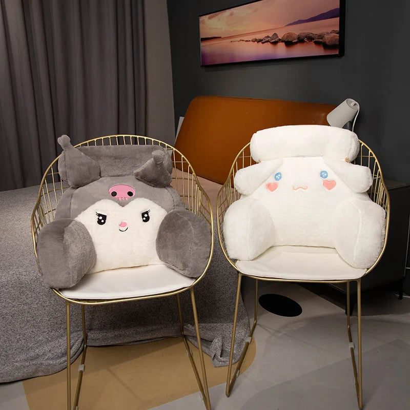 Sanrio Comfortable Back Cushion With Headrest Cinnamoroll My Melody Kuromi Cushion Lumbar Support Chair Sofa Bed Washable Gifts