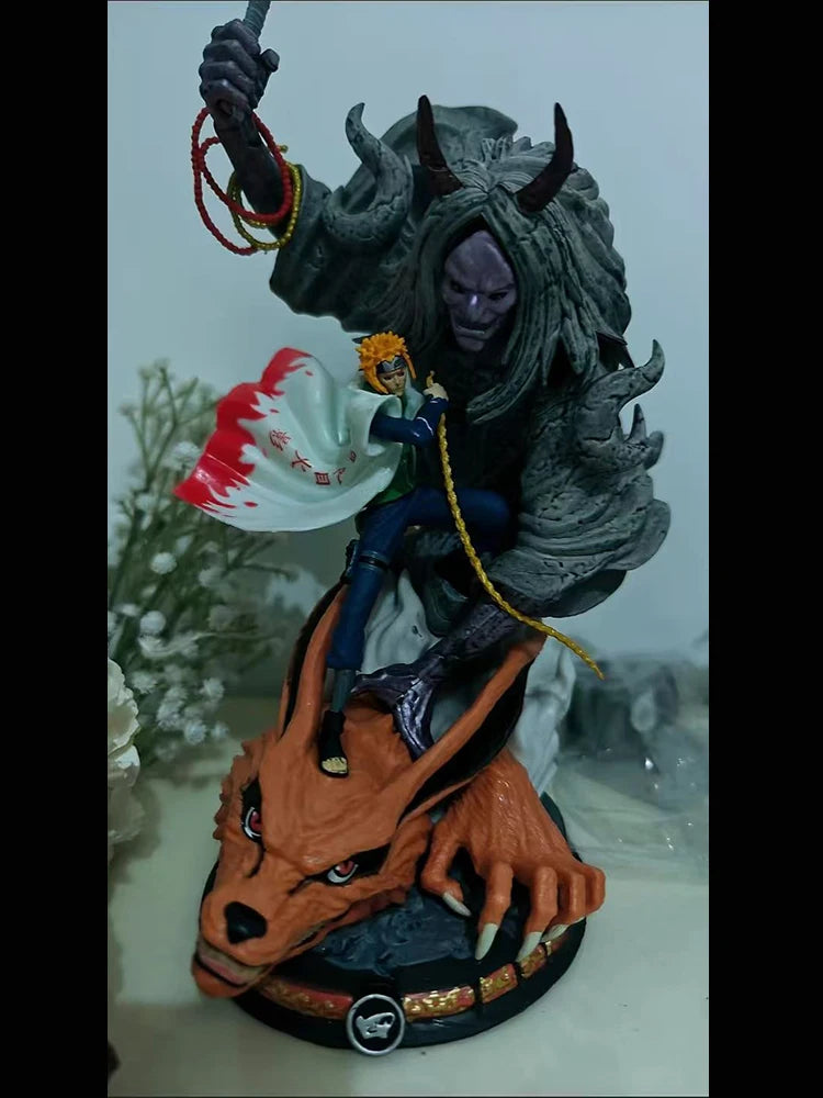 New 29cm Naruto Anime Yellow Flash Namikaze Minato Action Figures Pvc Gk Statue Model Desktop Decoration Collection Toy Gifts