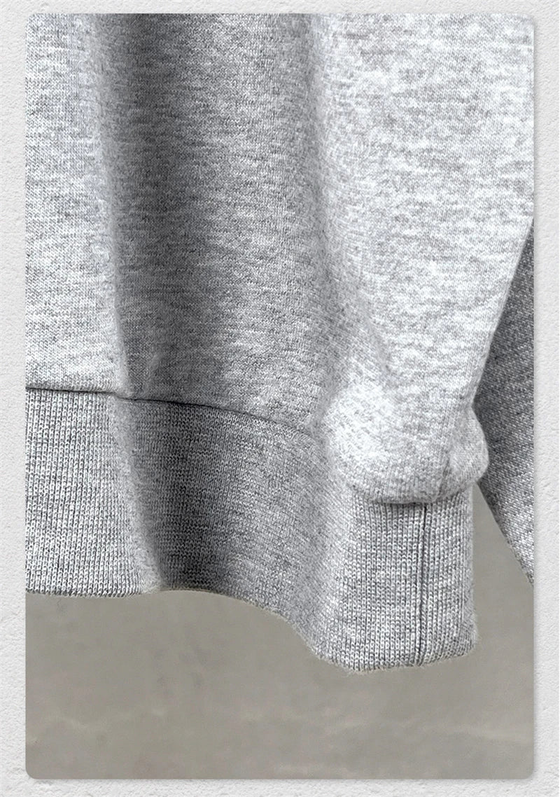 ZODF Casual 2025 Autumn 445gsm Sweatshirt For Man Unisex Turn Down Collar Solid Fleece Pullovers Winter Coats HY1111