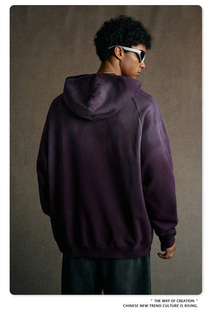 ZODF Retro Winter 370gsm Monkey Washed Hoodies For Man Unisex Oversized Off Shoulder 100% Cotton Hooded Coats Pullovers HY1136