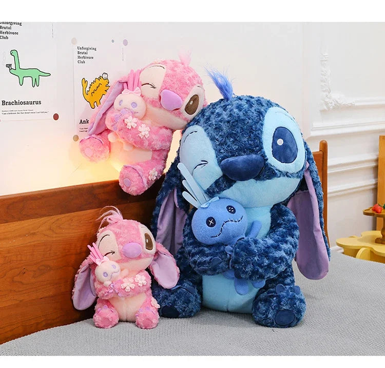 30/85cm Lilo and Stitch Disney Plush Toys Pink Kawaii Scrump Anime Cartoon Plushie Sakura Stich Dolls Soft Stuffed Gift for Kids
