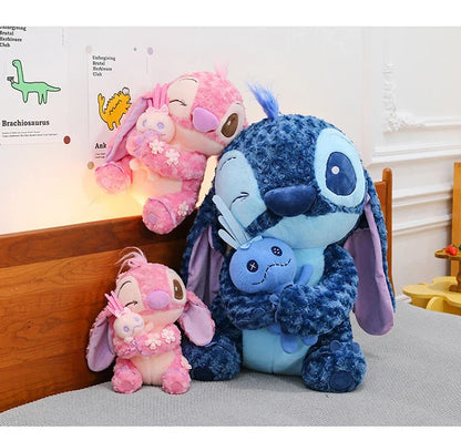 30/85cm Lilo and Stitch Disney Plush Toys Pink Kawaii Scrump Anime Cartoon Plushie Sakura Stich Dolls Soft Stuffed Gift for Kids