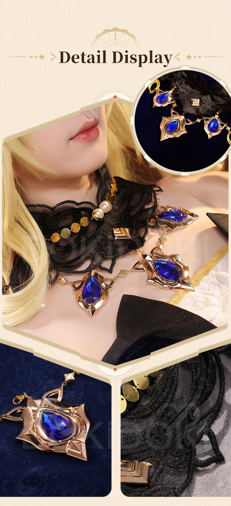 IN STOCK Navia Cosplay Costume Game Genshin Impact DokiDoki-SR Women Halloween Costume Metal Accessories Medieval Navia Wig