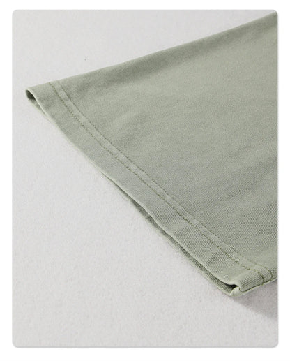 ZODF New Spring Summer Washed Cotton Solid T Shirts For Men Unisex High Street Loose Edge Oversized Noshrink T-Shirt Tee HY0465