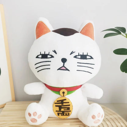 15/25cm Anime Dan Da Dan Plush Toy Cute Cartoon Figure Dandadan White Cat  Stuffed Soft Doll Lucky Cat Plushies Xmas Birthday