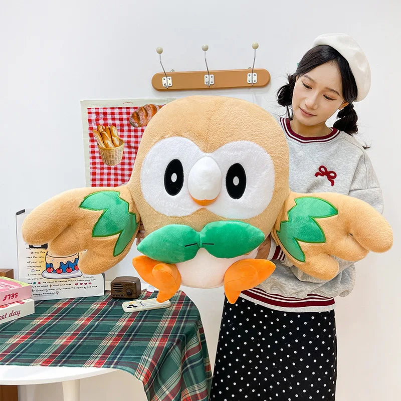 30/50cm Pokemon Plush Toys Rowlet Birthday Cartoon Large Pillow Doll Cute Ornament Stuffed Plushie Bird Pokémon Gift for Kids