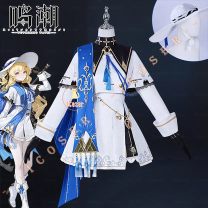 Wuthering Waves Phoebe Cosplay Costume Wig Dress Hat Headwear Sticker Stocking Rinascita Halloween Party Women Girls Prop iCoser