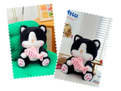 45cm Kawaii Stuffed Toys Lace Scarf Cat Plush Doll Fluffy Soft Cat Baby Doll Cute Cartoon Cat Stuffed Toy Home Decor Kid Gifts