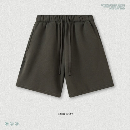 ZODF Trendy 2025 Autumn Winter Men Warm Soft Fleece Shorts Unisex Casual Hip Hop 345gsm Solid Shorts Brand Bottoms HY1173