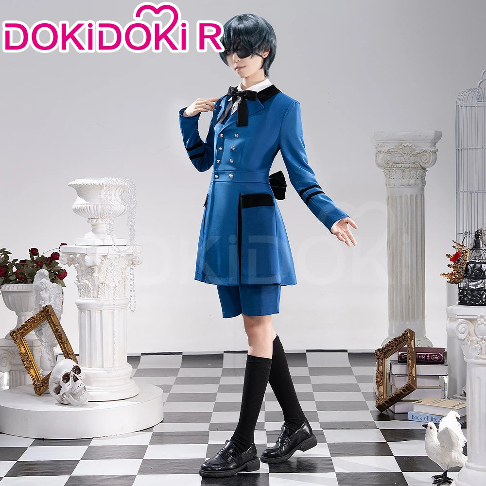 IN STOCK Ciel Phantomhive Cosplay Costume Anime DokiDoki-R Men Blue Uniform Costume Ciel Cosplay