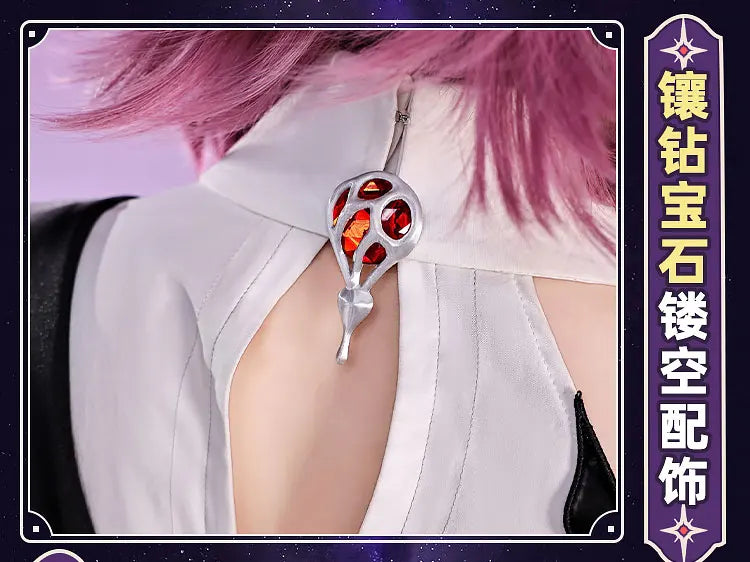 Honkai Star Rail Evernight March 7th Cosplay Costume Dress Headwear Mysterious Foreign Guest Halloween Party for Women iCoser