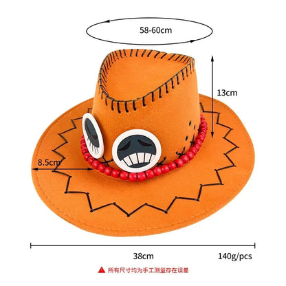 New Cartoon Anime Luffy One Piece D Ace Cosplay Hats Cowboy Cap For Men Women Casual Topee Pirates Hat Adult Bucket Hat Gifts