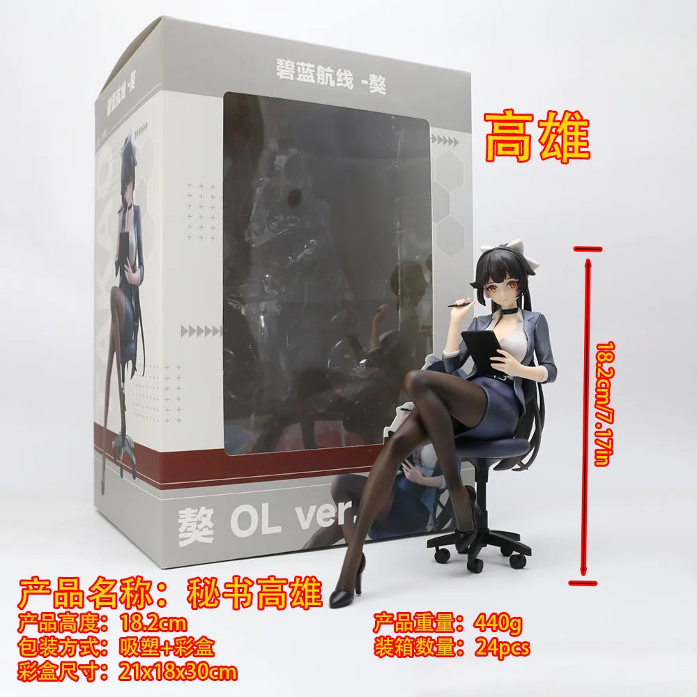 18cm Azur Lane Takao Ver Girl 1/6 Figure Pvc Action Anime Model Game Statue Adult Collectible Doll Toys Xmas Gift
