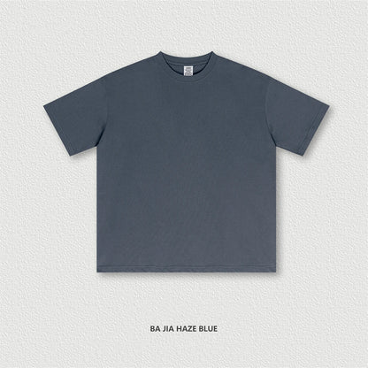 ZODF New 2025 Spring Summer 235gsm Solid Cotton T-Shirts For Men Women Unisex Loose Basic T Shirt Tees Brand Tops HY0970