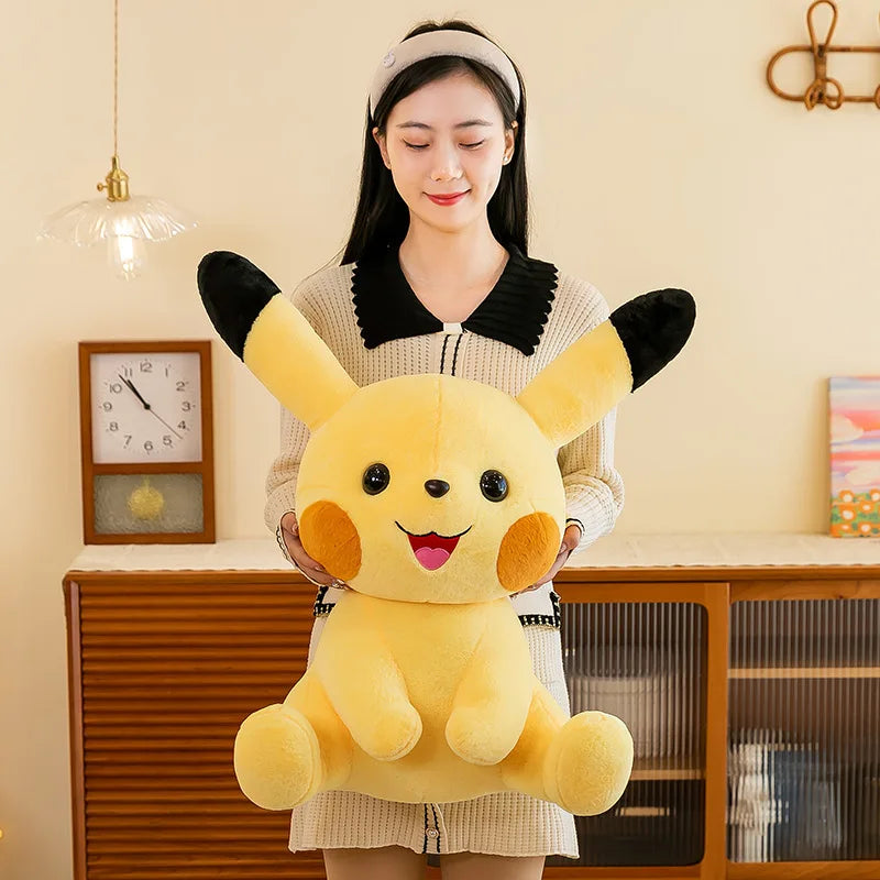 35-70CM Big Size Sitting Pikachu Plush Pokemon Cartoon Anime Peluche Kawaii Ornament Stuffed Animal Children's Toys Gifts