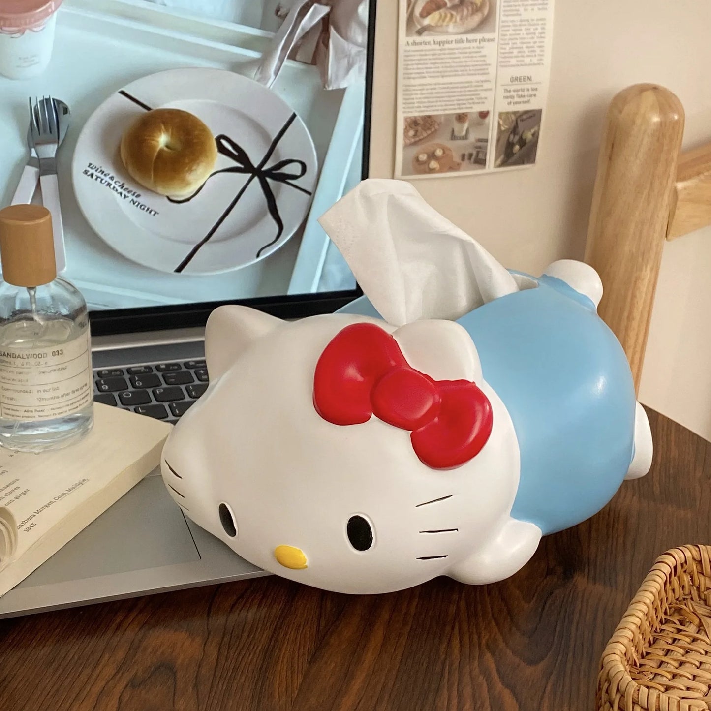 New Sanrio Hello Kitty Tissue Box Cute Party Paper Drawing Box Creative Design Napkin Storage Box