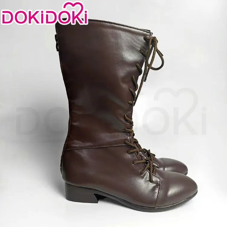 The Doll Gehrman Lady Maria Cosplay Shoes Game Bloodborne Cosplay DokiDoki Men Hunter Black Brown Boots Gehrman Halloween Shoes