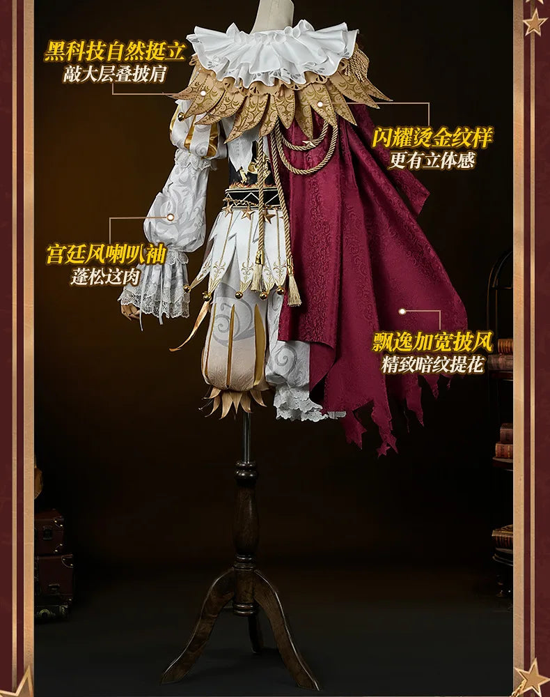 Identity V Hullabaloo Mike Morton Brightest Star Cosplay Costume Wig Uniform Hat Props Halloween Party for Women Men Carnival