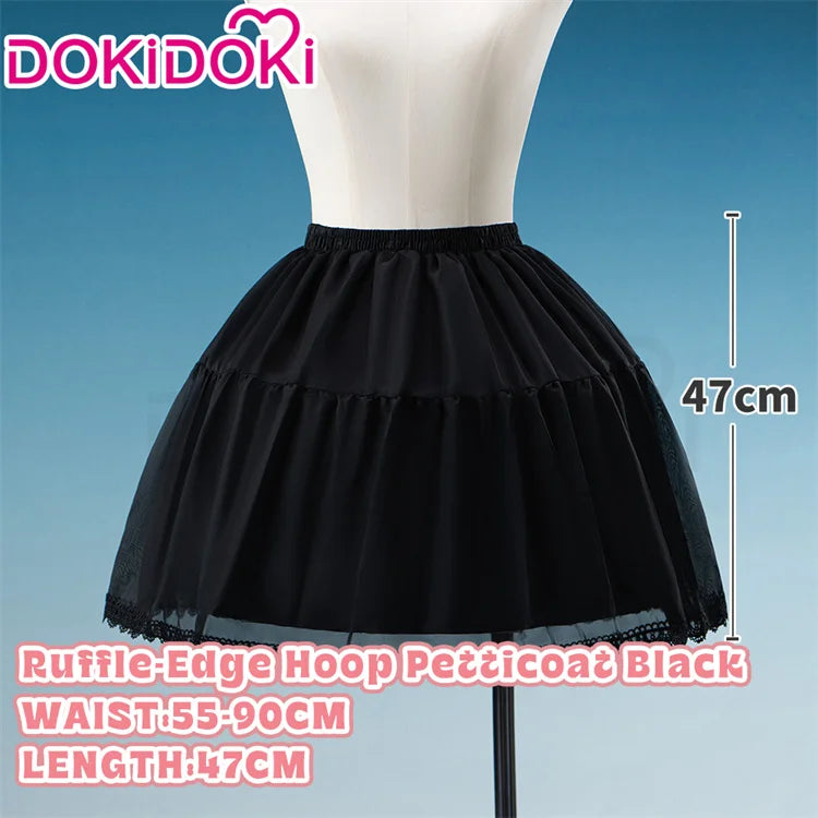 IN STOCK Underskirt Petticoats Bustle Cosplay Props DokiDoki Halloween Skirt Dress Petticoats Long Short White Black Bustle