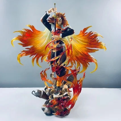 30cm Demon Slayer Anime Figure Rengoku Kyoujurou Figurine Flame Hashira Model Pvc Statue Desktop Collection Birthday Toys Gifts