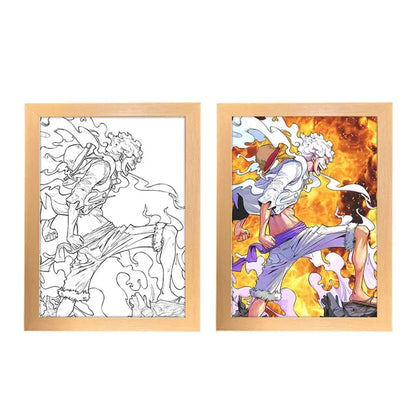 One Piece Creative Photo Frame Night Light Toy Anime Character Luffy Zoro Night Light Bedside Decoration Painting Christmas Gift