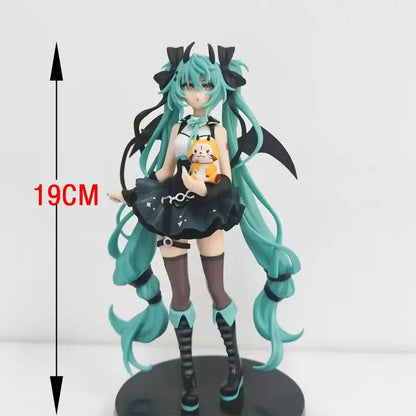 19cm Hatsune Miku Anime Little Devil Raccoon Kawaii Action Figure Pvc Doll Model Figure Toys Desktop Decoration Holiday Gift