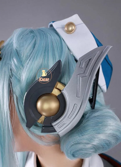 Genshin Impact Ineffa Cosplay Costume Wig Cloak Uniform Outfit Headwear Boom Boom Thunderwave Halloween Party for Women Girls