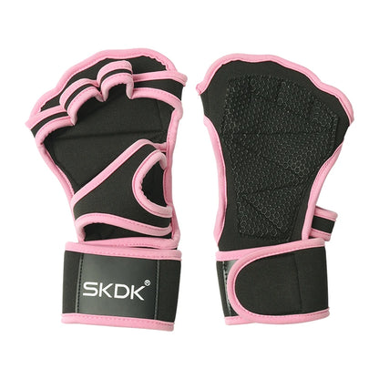 The Codex Women’s Pink Workout Gloves with Wrist Wraps Anti-Slip Silicone Palm Protection for Weight Lifting