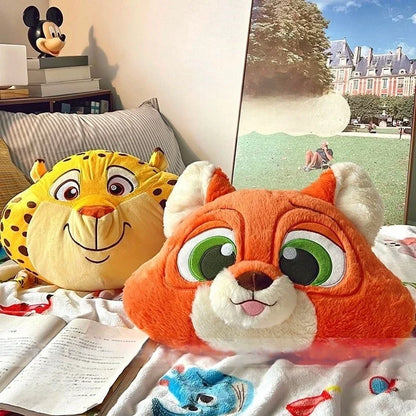 Cartoon Animal Zootopia Cushion Blanket Comfortable Soft Bed Back Cushion Nick Judy Fox Rabbit Leopard Cushion Blanket Car Gift