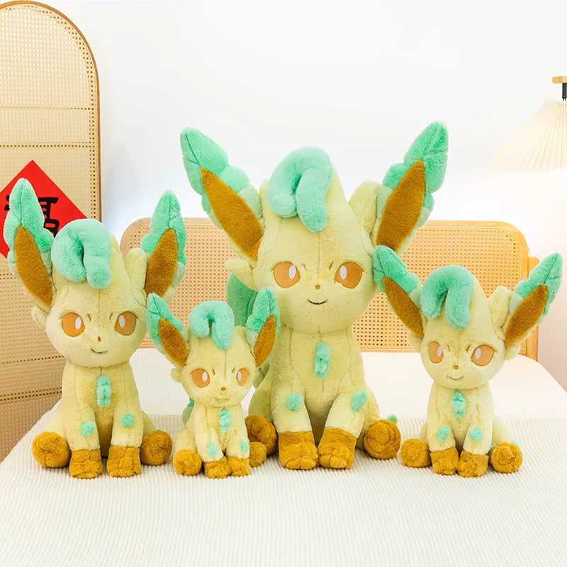45/80cm Large Leafeon Pokemon Plush Toys Doll Cartoon Ornament Stuffed Plushie Kawaii Eevee Pillow Pokémon Gift for Children