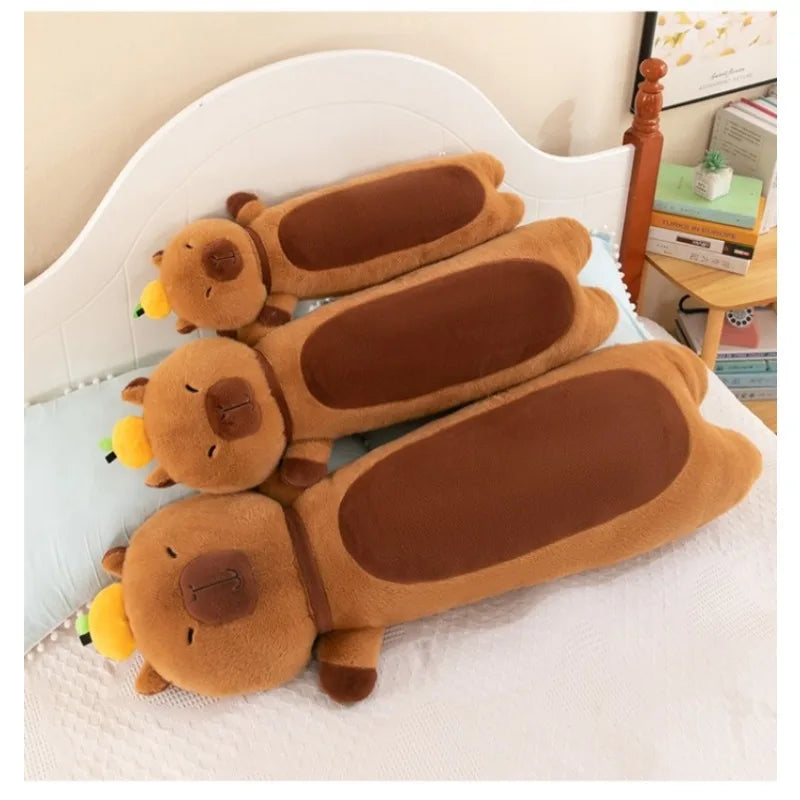 Creative Long Strip Capibala Pillow Cartoon Large Dolphin Doll Sleeping with Children Plush Toy Children Birthday Christmas Gift