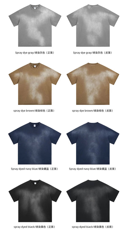 ZODF Retro Summer Men Washed 100% Cotton T-Shirts Unisex High Street Oversized Distressed Broken Neck T Shirt Brand Tees HY1050