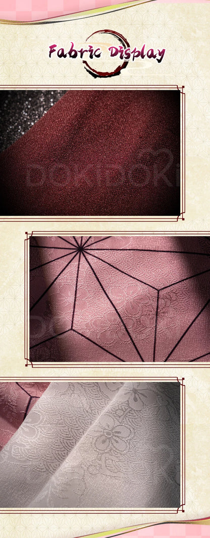 IN STOCK Kamadoo Nezukoo Cosplay Costume Anime DokiDoki-SR Women Pink Kimono Nezukoo Halloween Cosplay Wig Props