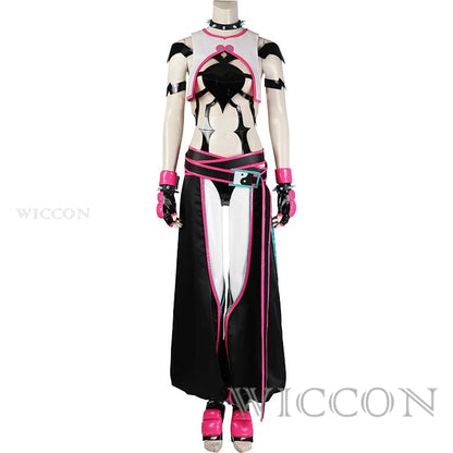 SF6 Juri Han Cosplay Costume Set Polyester Women
