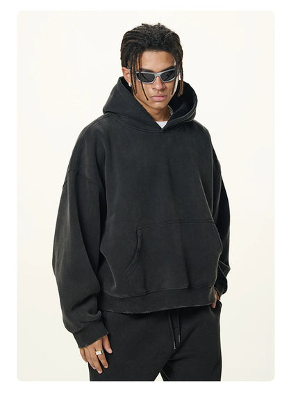 ZODF New 2025 Winter Man 350gsm Washed Fleece Hoodies Unisex Loose Boxy Style Hooded Pullovers Brand Outwears HY0041