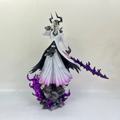 31-33cm Bleach Ichigo Figure Hollow White Horned & Mugetsu Form PVC Anime Peripheral Desktop Decor Collectible Statue Fan Gift