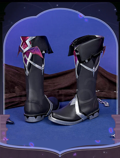Flins Durin Cosplay Shoes Game Genshin Impact DokiDoki-SR Men Short Long Black Boots Kyryll Chudomirovich Halloween Cosplay