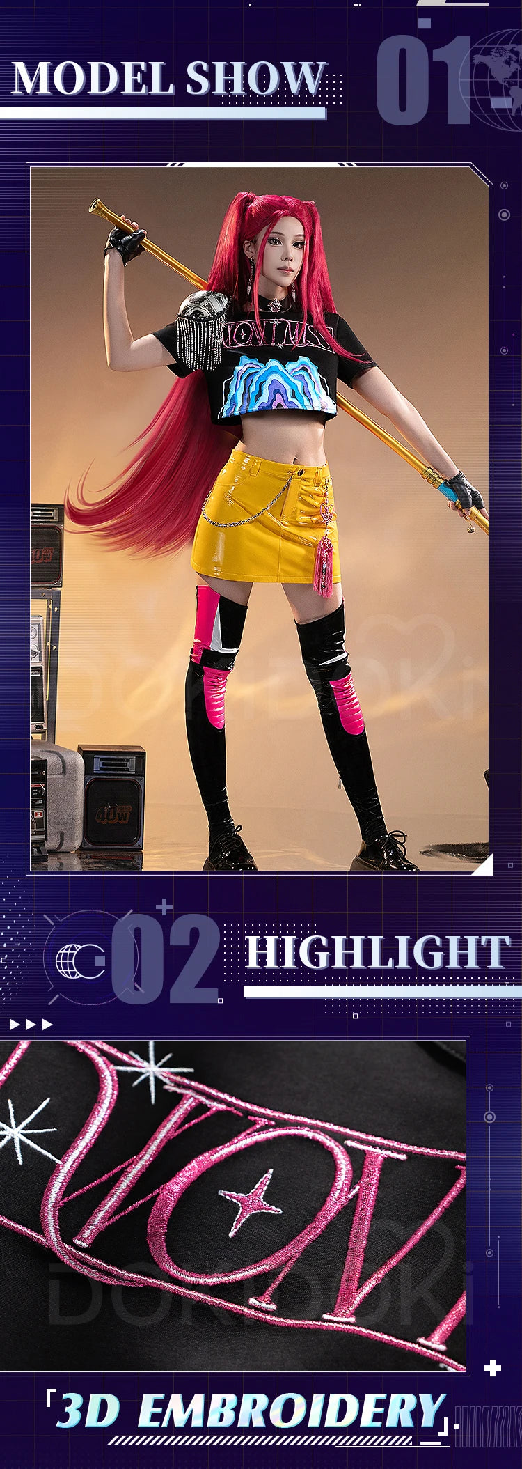 【Last Batch】Rumii Miraa Zoeyy Cosplay Costume Demon【XS-3XL】DokiDoki-SR Yellow Costume Zoeyy Rumii Cosplay Plus Size