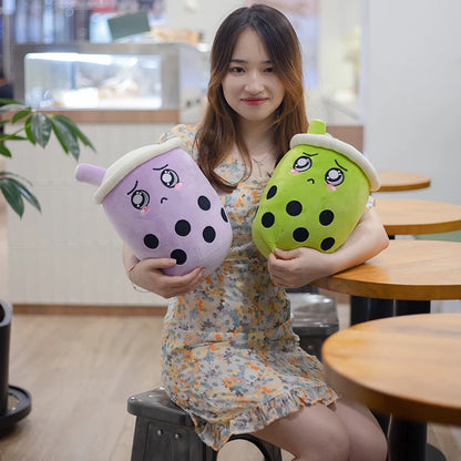 24/50cm Kawaii Family Milk Bubble Tea Cup Plush Toy Cute Animal Peluche Fruits Flavor Drink Shaped Hug Pillow Kids Home Decor