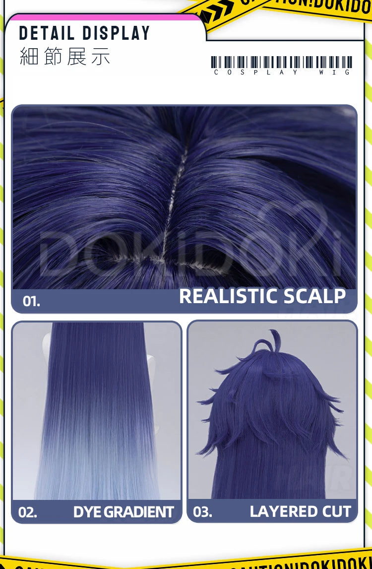 IN STOCK Ineffa Nefer Jahoda Flins Wig Game Genshin Impact DokiDoki Men Gradient Deying Hair Flins Cosplay Free Cap Halloween