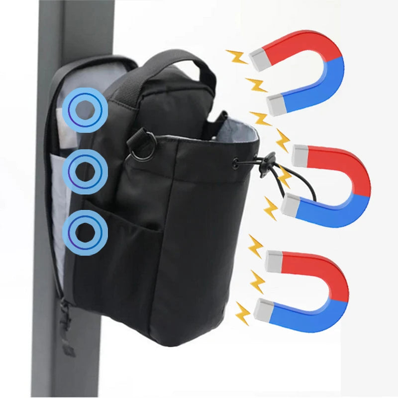 Magnetic Gym Bag Large Capacity with Phone Pocket Portable Water Bottle Pouch Accessories Organizer - 3 magnet