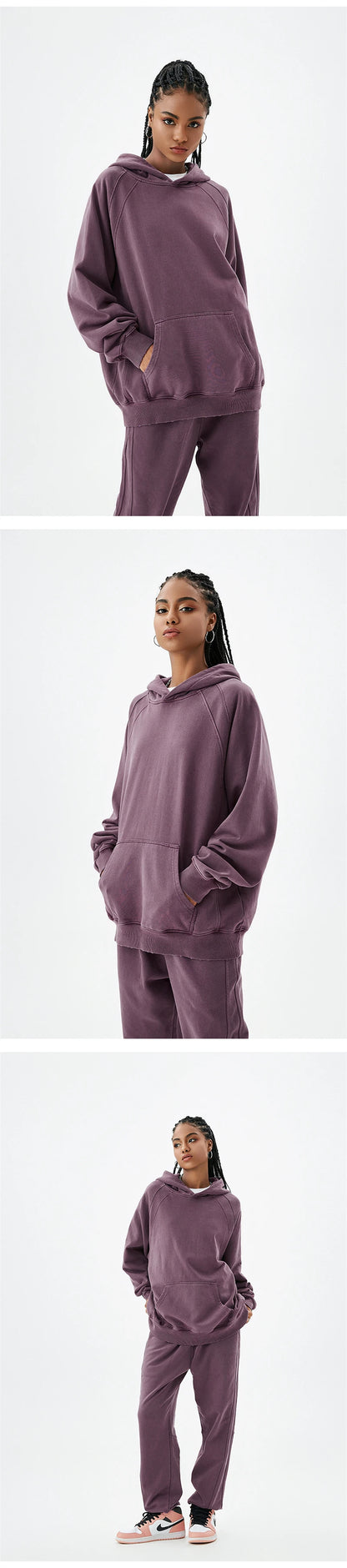 ZODF New Autumn Winter Batik Washed Cotton Sweatpants For Men Unisex Distressed Patchwork Loose 420gsm Sport Jogger Pants HY0724