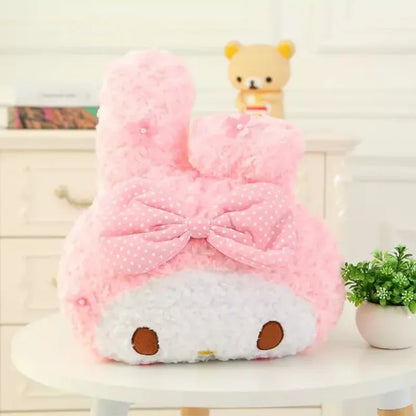 Aoger Kawaii Hello Kitty Rose Velvet Plush Melody Pillow Plushie Toy Soft Pillow Decorative Doll Bedding Kids Birthday Gift