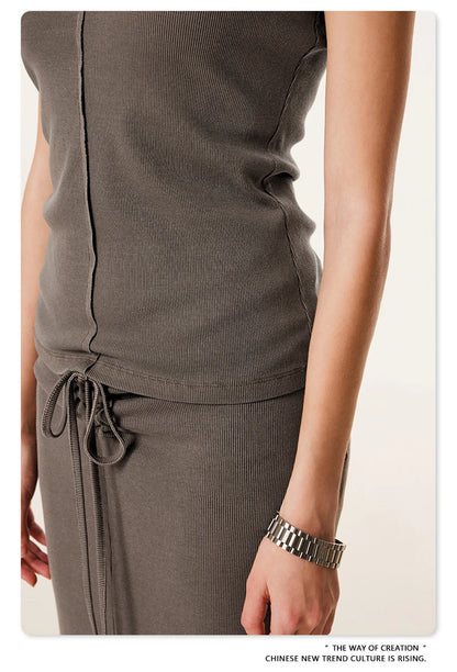 ZODF Women Retro 2025 Summer 275gsm U Collar Washed T-Shirts Hotsweet Girls Sexy Slim Fit T Shirt Brand Tees HY0992