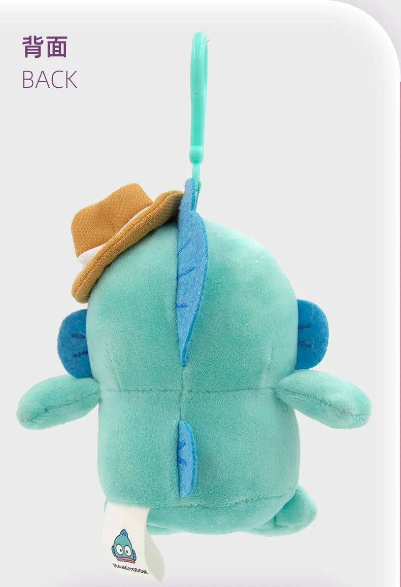 Sanrio Plushie Hangyodon Stuffed Plush Keychain Pendant Cartoon Doll Toys Soft PP Cotton Kawaii Bag Keyring Gifts For Girls Kids