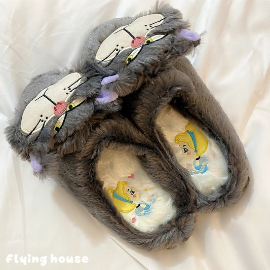 Cute Disney Lucifer Slippers Comfortable Indoor Home Shoes Kawaii Cartoon Anime Shoes Birthday Gifts for Autumn Winter Girl