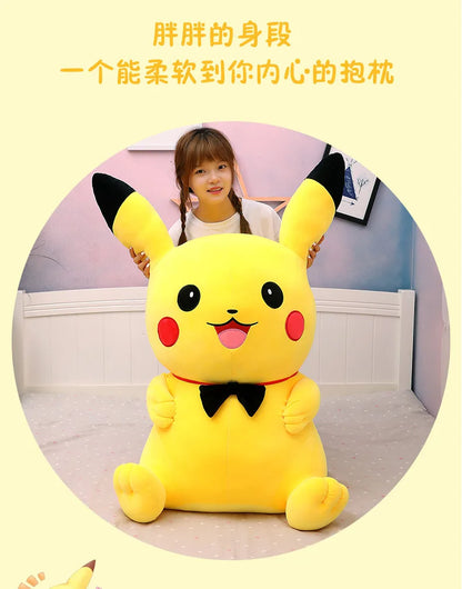 40/50/60/80/100CM Big Size Pokemon Pikachu  Plush Toy Kawaii Stuffed Cartoon Anime Comfortable Soft Doll Christmas Plushies Gift