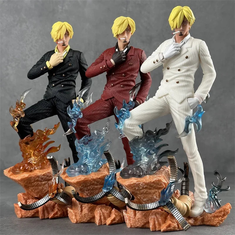 One Piece Resonance Series GK Diable Jambe Twin Wings Sanji white suit Figure Scene Sculpture PVC Model Collection Toy Gift 24cm